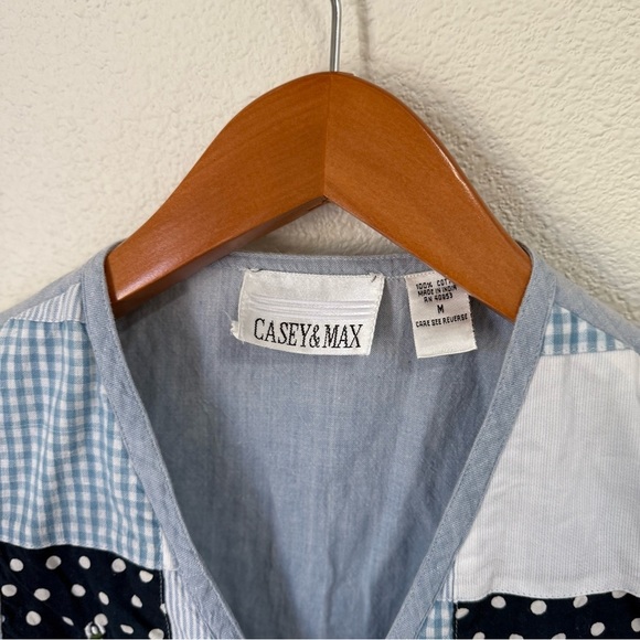 Vintage Casey & Max Floral Patchwork Denim Vest Women’s Size Medium - Picture 4 of 5